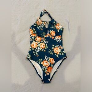 Teal & Peach Floral
One Piece